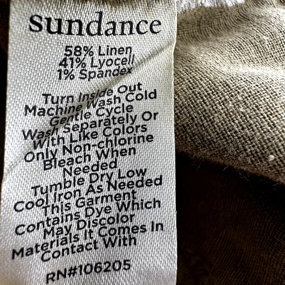 Sundance Willow Timeless Cargo Pants Linen Wide Leg Cedar High Rise Green 14 - Picture 5 of 6